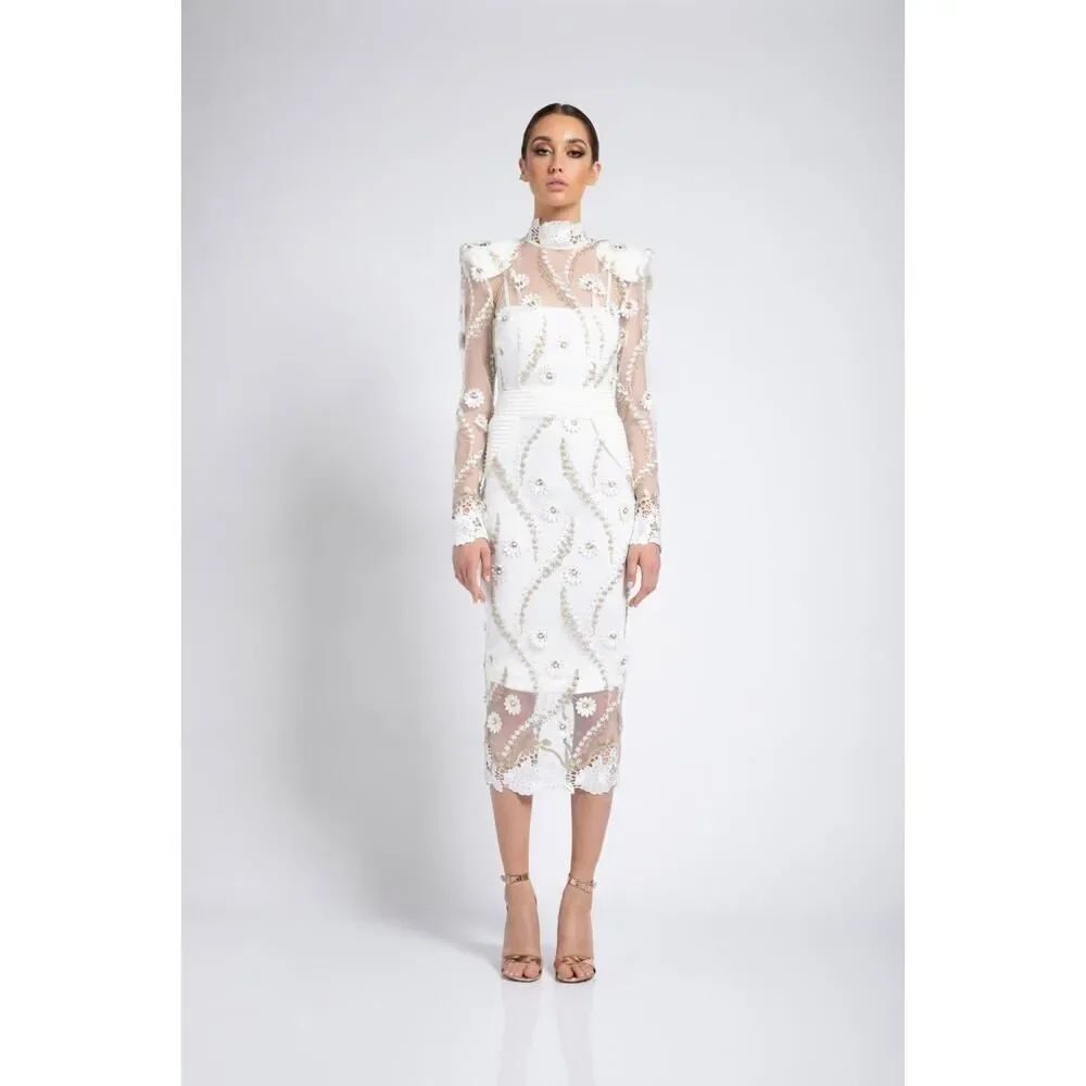 zhivago raise your hand midi dress white US6 - Picture 2 of 9